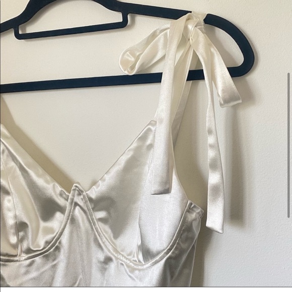Silky Bustier Bow Mini Dress ( RUNS SMALL ) - Picture 3 of 5